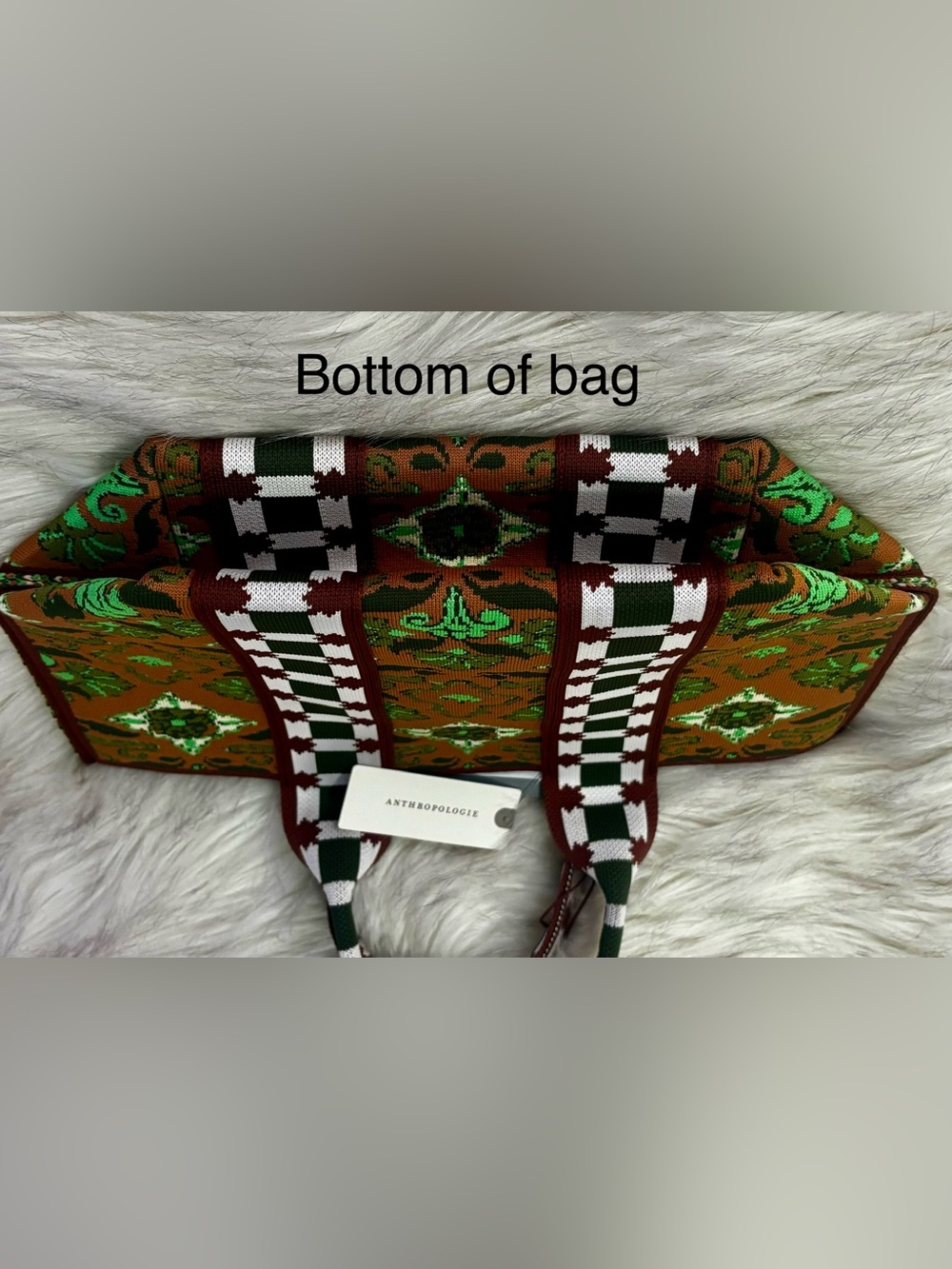 NWT Anthropologie Alemais Cece Jacquard Green & Brown Floral Mini Tote Bag - Picture 12 of 16